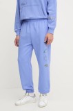 The North Face pantaloni de trening din bumbac Mountain Cleanup culoarea violet, cu imprimeu, NF0A8C2W0YI1