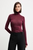 Simona Corsellini pulover culoarea bordo, light, cu guler, A25CPMG00801