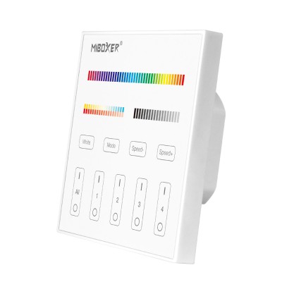 Mi-Light MiBoxer Group Control grup LED (zona) telecomanda de perete T4 pentru culoare, temperatura culorii, modificare intensitate lumina DIMABIL + R foto