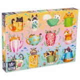 Puzzle Black Sea Pisici &icirc;n cești - 1000 de piese