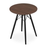 Masa stil scandinav, Artool, rotund, MDF si lemn, maro rustic, 60x73 cm