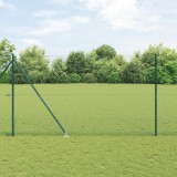 Gard Hexagonal vidaXL Verde 1,5x10 m Oțel, St&acirc;lpi de Gard vidaXL cu cui 7 buc &Oslash;32 mm 170 cm Oțel galvanizat