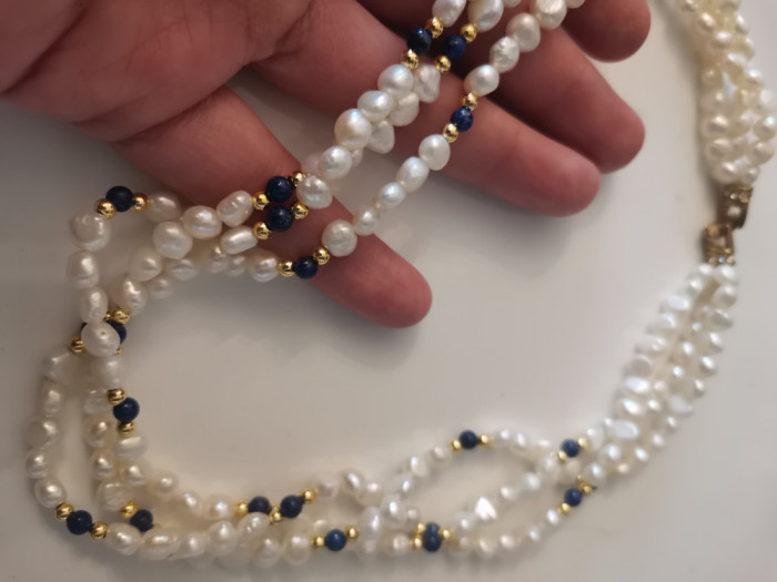 UNICAT-Colier VINTAGE OLD PERLE de cultura- lantisor perla cadou