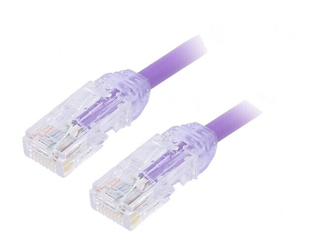 Patch Cord U/UTP Cat6a LSZH Violet 0.5m 28AWG