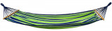 Hamac Clasic Single pentru Curte sau Gradina, Dimensiuni 200x100cm, Capacitate 120kg, Verde/Albastru