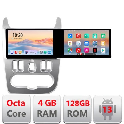 Navigatie Dacia Duster 2010-2012 Kit-099 Edotec 2 ecrane 8 core 4+128 21.6 inch Incell android Wifi 5Ghz gps internet CarStore Technology foto
