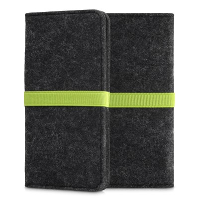 Husa Universala Kwmobile marime XL - 6,8 inch, Microfibra, Gri/Verde, 58046.03 foto