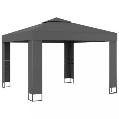Pavilion cu acoperiș dublu, antracit, 3 x 3 m foto