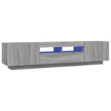 Cumpara ieftin Set dulapuri TV cu LED, 2 piese, gri sonoma, lemn prelucrat