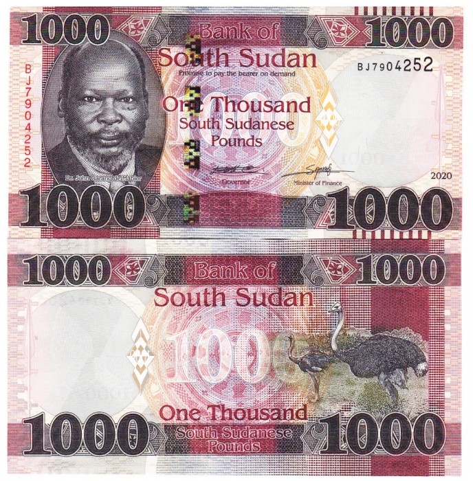 Sudanul de Sud 1 000 1000 Pounds 2020 P-17 UNC