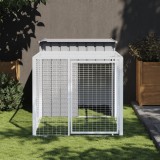 Gossi cotet pui cu incinta gri deschis 110x201x110 cm otel galvanizat
