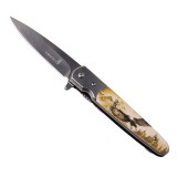 Briceag Deschidere Manuala din Otel, Sistem Prindere Curea, Model Vultur, 20 cm