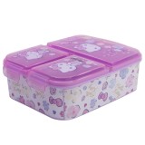 Caserola pentru pranz cu 3 compartimente, Hello Kitty