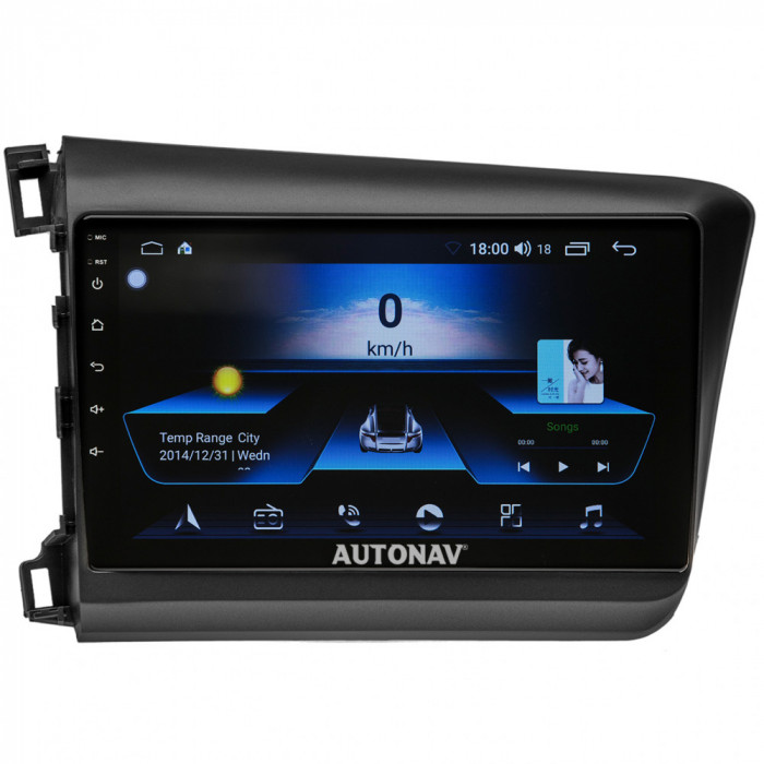 Navigatie Honda Civic 2011-2016 AUTONAV Android GPS Dedicata, Model Classic, Memorie 32GB Stocare, 2GB DDR3 RAM, Display 9&quot; Full-Touch, WiFi, 2 x USB,