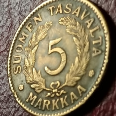 5 markkaa markaa markka marka marca marci 1947 Finlanda, stare EF/EF+, [poze]