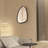 Oglinda de perete, en.casa, Grottole, 62 x 50 cm, mdf, negru mat, asimetric HausGarden Leisure, [en.casa]