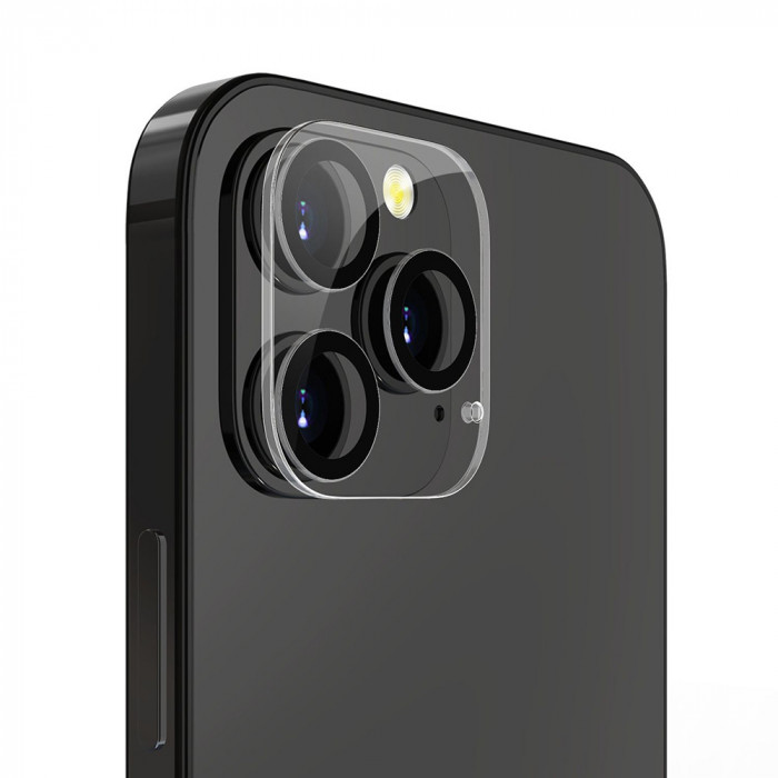 Folie pentru iPhone 12 Pro, Lito S+ Camera Glass Protector, Black/Transparent