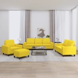 vidaXL Set de canapele, 4 piese, galben deschis, textil