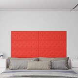 Panouri de perete 12 buc. roșu 90x30 cm piele ecologică 3,24 m&sup2;