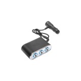 Prelungitor bricheta auto tripla 12/24V cu intrerupator individual si 1 port USB Cod:BK90939 Automotive TrustedCars, Oem