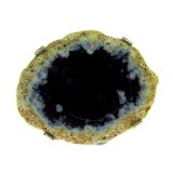 Inel reglabil statement masiv cu agat negru natural 12A