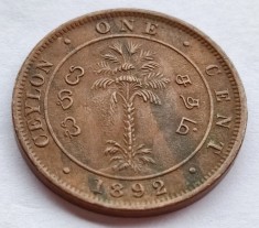 38. Moneda Ceylon 1 cent 1892
