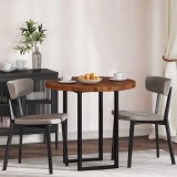 vidaXL Placă de masă Maro &icirc;nchis &Oslash; 80 x 4 cm Lemn de stejar masiv