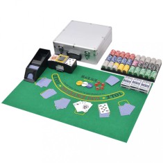 vidaXL Set de poker/blackjack cu 600 de jetoane cu laser din aluminiu foto