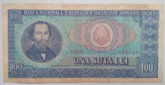 bancnota 100 lei Balcescu, bani vechi una suta lei, seria H banknote, bacnota foto