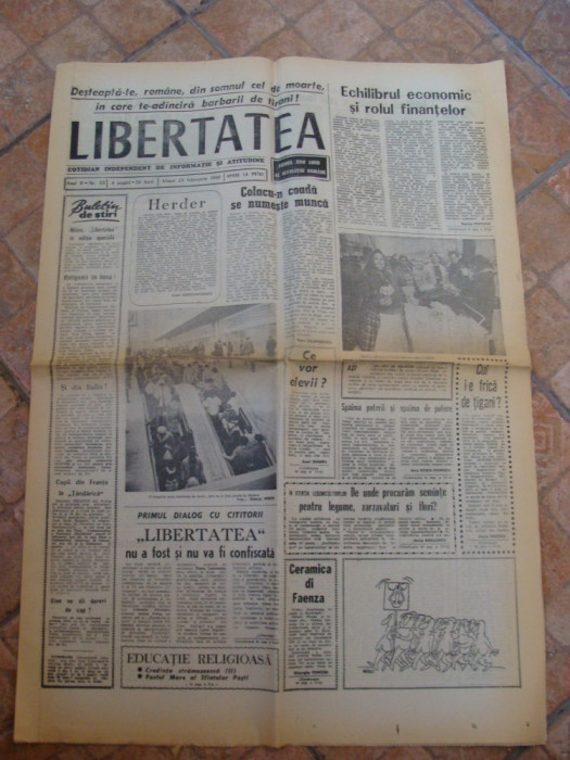 ziarul libertatea - 23 februarie 1990