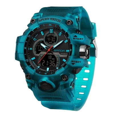 Ceas barbatesc de mana Sanda Stil Militar Army Sport Digital Fashion Multifunctional Albastru foto