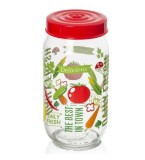 Borcan decorat din sticla cu capac , 1000 ml,171541-052, Gimihome