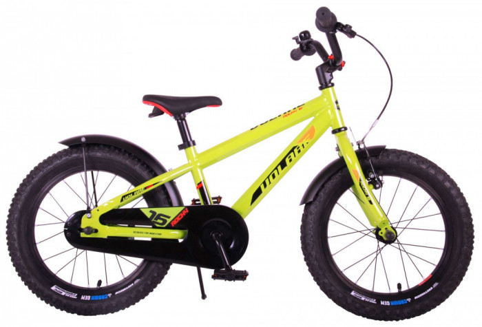 Bicicleta Volare Rocky pentru baieti, 16 inch, culoare verde, frana de mana + co PB Cod:91661