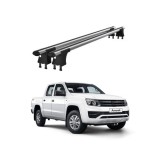 Set bare transversale aluminiu cu prindere in puncte fixe compatibile Volkswagen Amarok 2010-> negre sau argintii Cod: 120101 Kit 202