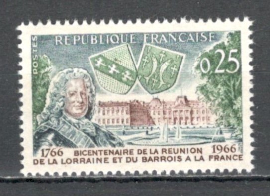 Franta.1966 200 ani reunificarea Lorraine si Barrois SF.512