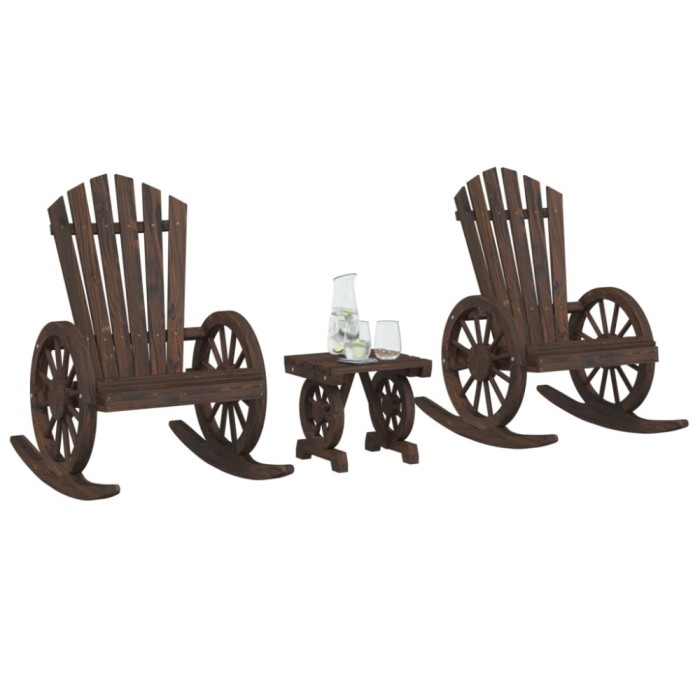 Gossi set mobilier de gradina, 3 piese, lemn masiv de brad