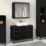 vidaXL Set de mobilier pentru baie 2 pcs Stejar negru 80 x 33 x 60 cm