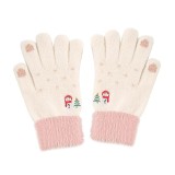 Manusi dama, marime 21cm - mink fur- white
