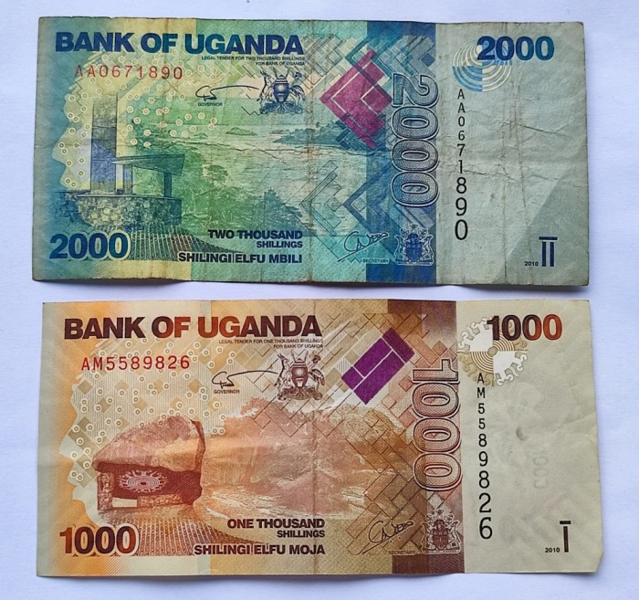 520. Bancnota Lot 2 bancnote Uganda