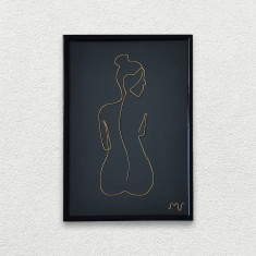 Tablou femeie nud, 18×24 cm