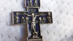 RUSIA MEDALION CRUCE CRUCIFIX email MASIV PECTORAL OPULENT de colectie VECHI rar