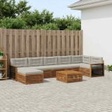 vidaXL Set de canapele de exterior 8 pcs Natural și gri deschis 3383654