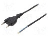 Cablu alimentare AC, 3m, 2 fire, culoare negru, cabluri, CEE 7/16 (C) mufa, PLASTROL - W-97140