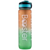 Sticla de apa Booster din Tritan, BPA Free, gradata pentru activitati sportive, capacitate 32oz / 1000ml, Portocaliu-Verde