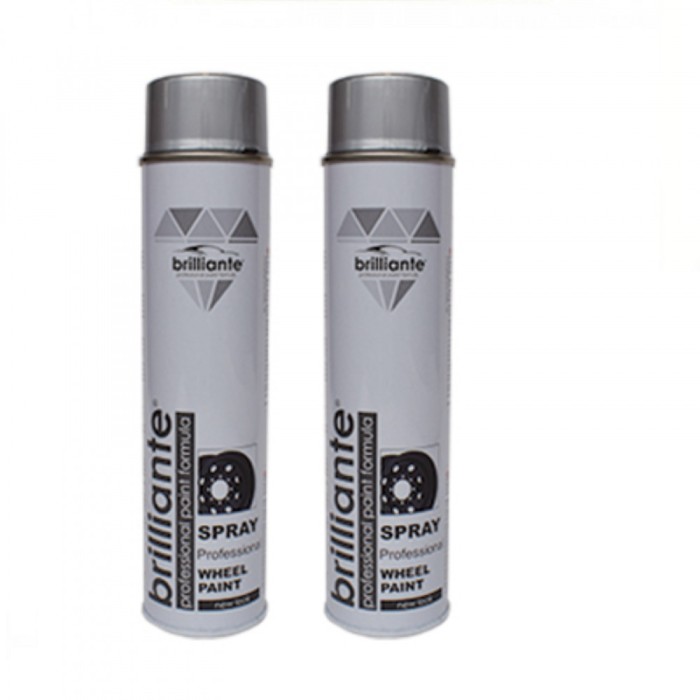 Pachet 2 x Vopsea Spray Brilliante pentru Jante Argintiu 600 ml