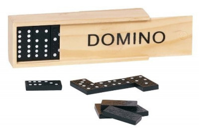 Domino mini in cutie de lemn foto