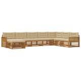 vidaXL Set de canapele de exterior cu pernă 8 pcs Natural și Bej 3383721