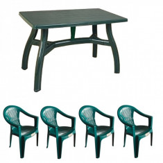 Set gradina King masa 80x140 cm cu 4 scaune Carnaval culoare verde B001032 Raki foto