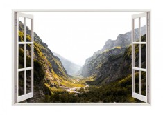 Autocolant decorativ, Fereastra, Natura si peisaje, Multicolor, 85 cm, 2372ST foto