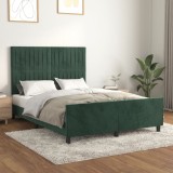 VidaXL Cadru de pat fără saltea, verde &icirc;nchis, 140x190 cm, catifea 3125876